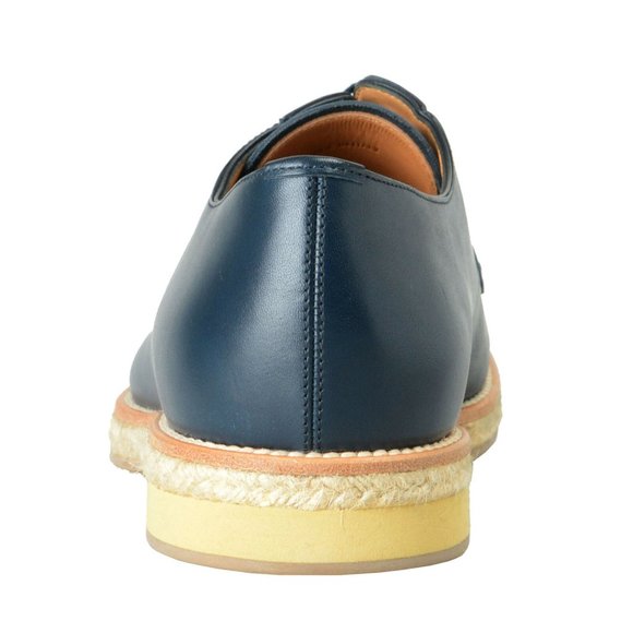 Prada Men\'s Blue Leather Casual Lace Up Oxfords main image 4